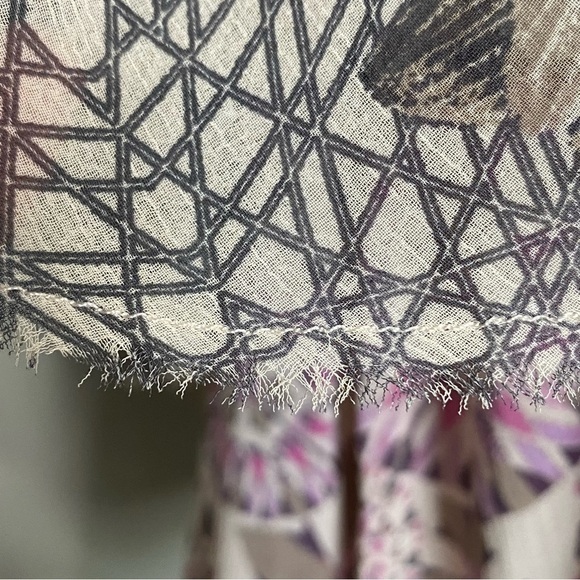 Free People Floral Geometric Printed Flutter Wing Sleeve Tunic Mini Dress, Small - Picture 6 of 15